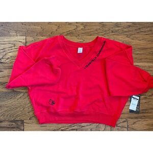 Louisville Cardinals Buckley Red V-Neck Cropped Sweatshirt NWT Women Medium